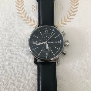 Fossil Black and  Silver Rhett Chronograph Watch